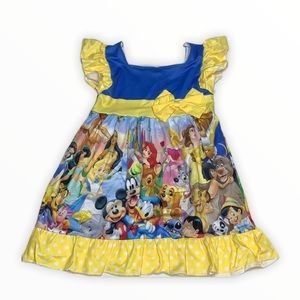 Disney Boutique Style Dress yellow Mickey Minnie